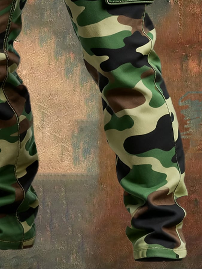 Banton - Pantaloni Vintage Camuflaj Cu Buzunare Multiple