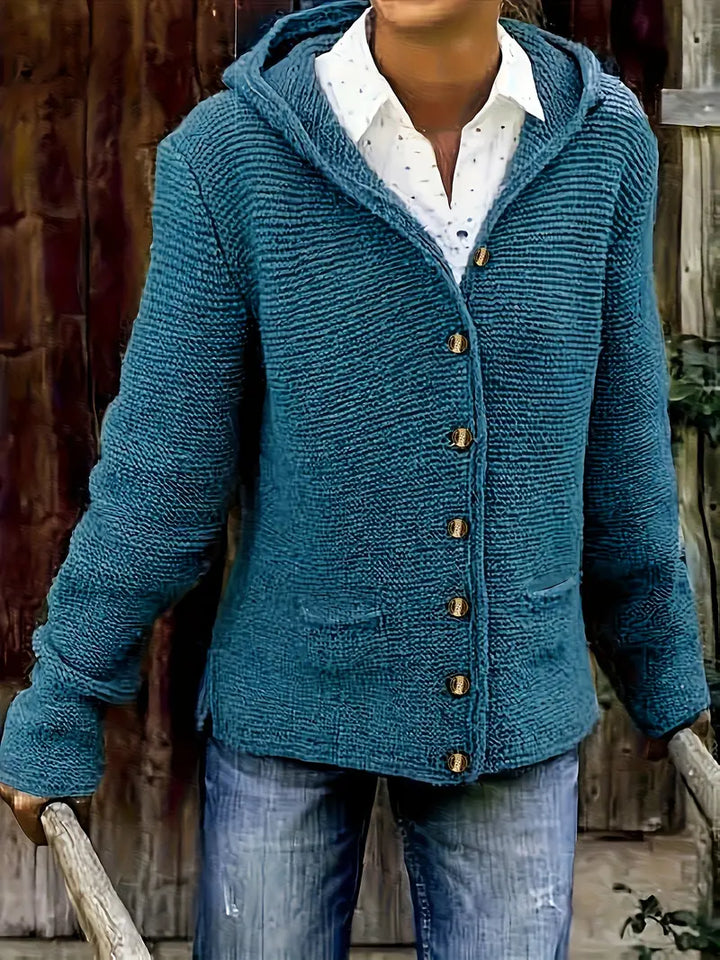Bressan - Cardigan Eleganță Cu Mâneci Lungi Si Glugă