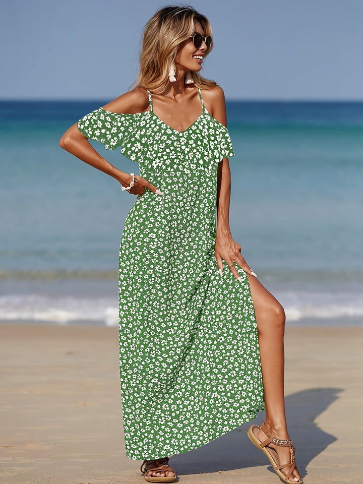 Consuelo - Rochie Cu Umerii Goi și Imprimeu Floral