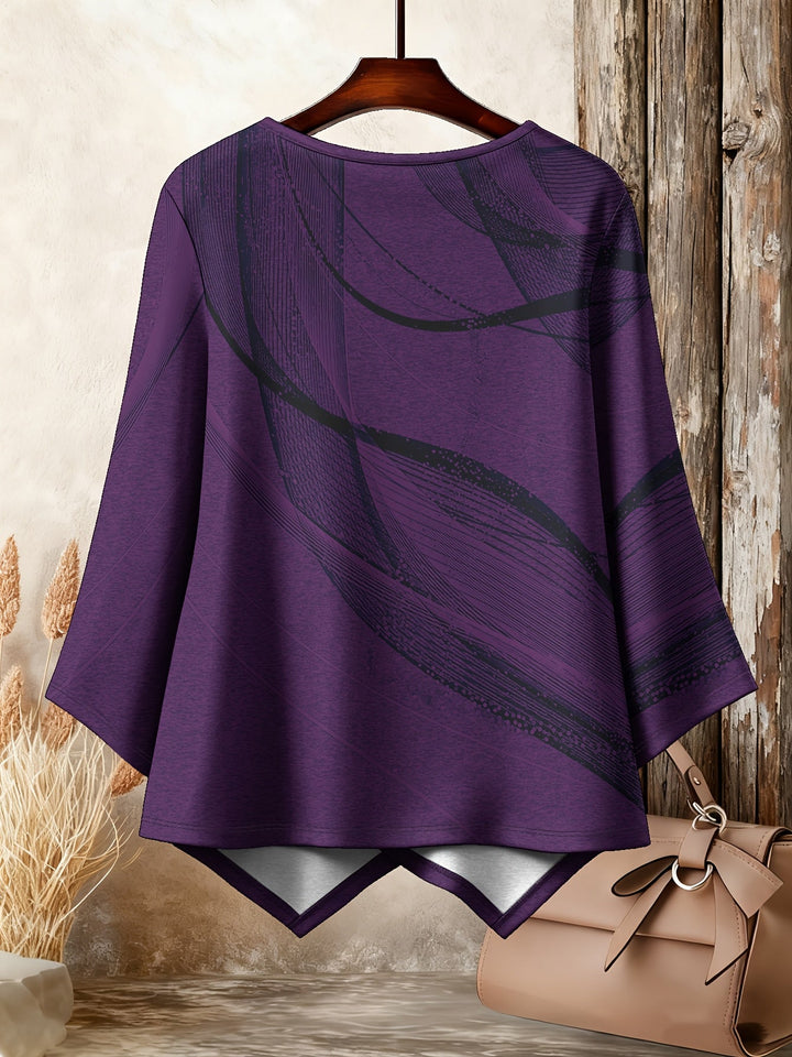 Galya - Tricou Oversized Cu Guler Rotund