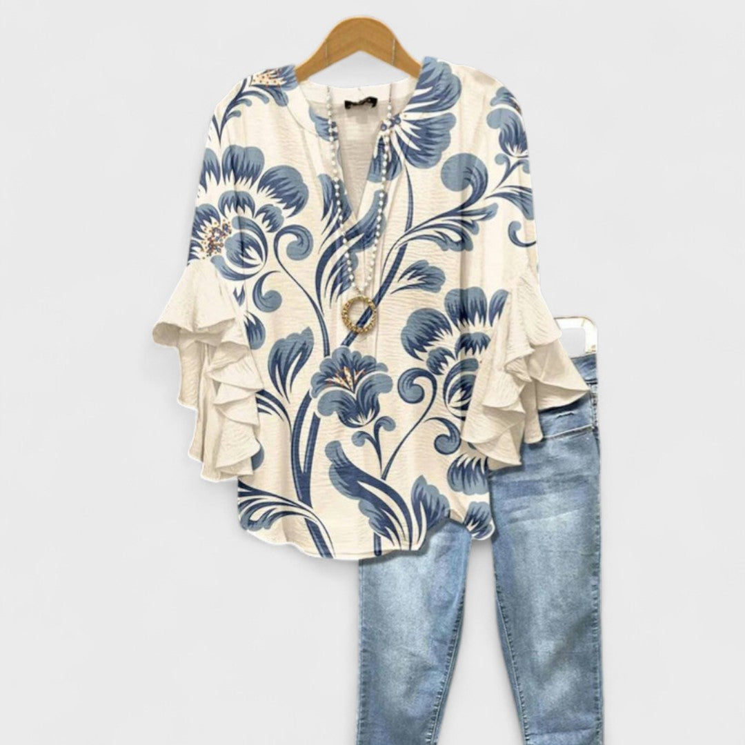 Rachida - Bluză Elegantă Cu Imprimeu Floral