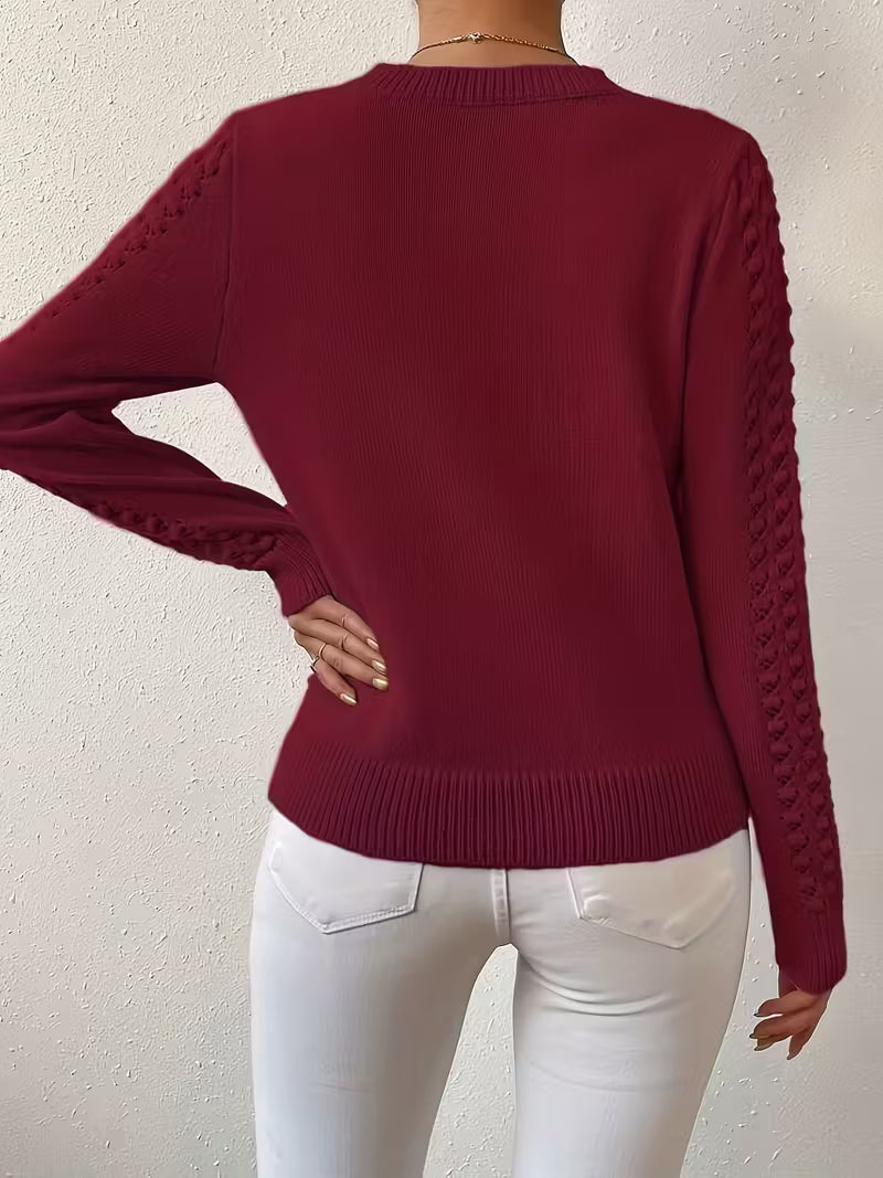 Shannen - Pulover Tricotat Cu Mâneci Lungi