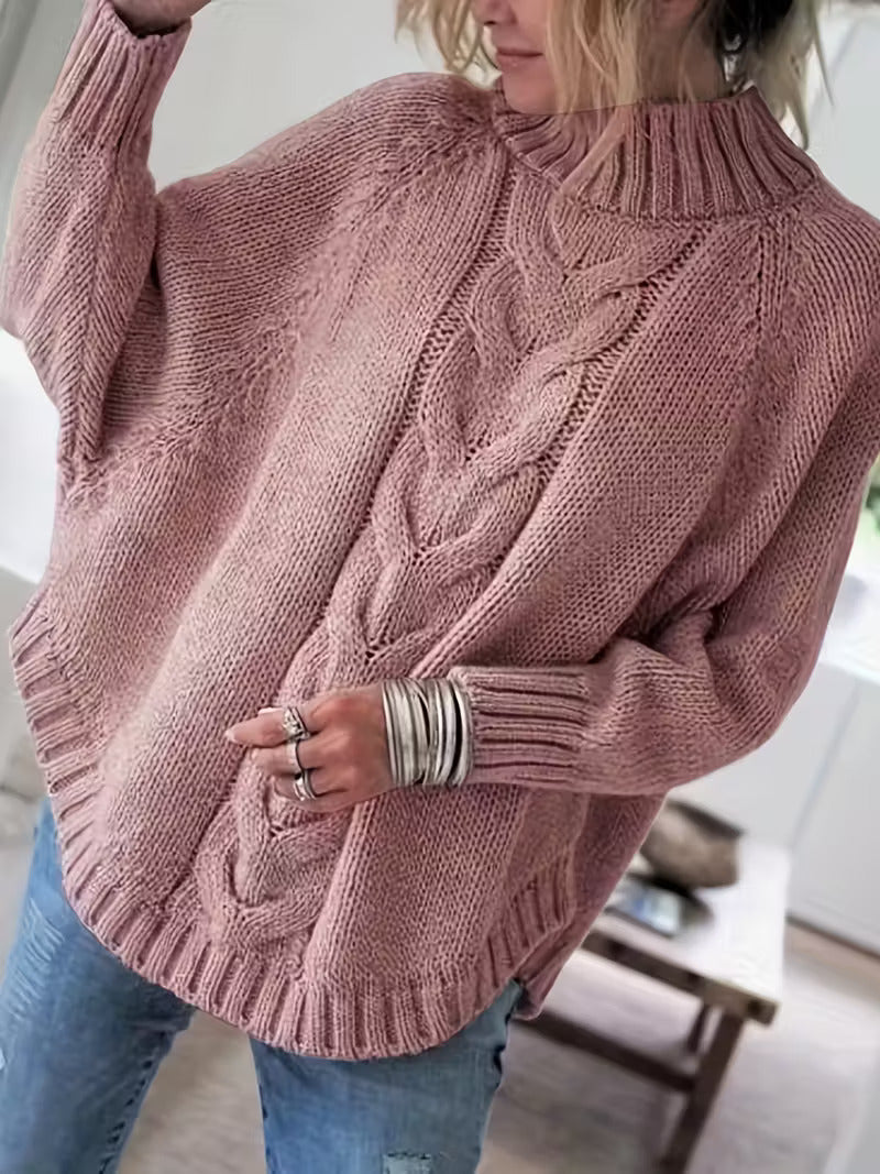 Pamella - Pulover Supradimensionat Cu Model Tricotat