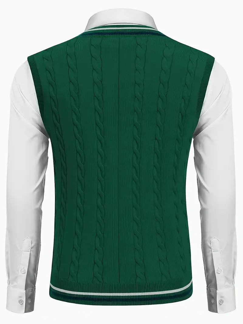 Duane - Pulover Tricotat Fără mâneci, Cu Decolteu în V