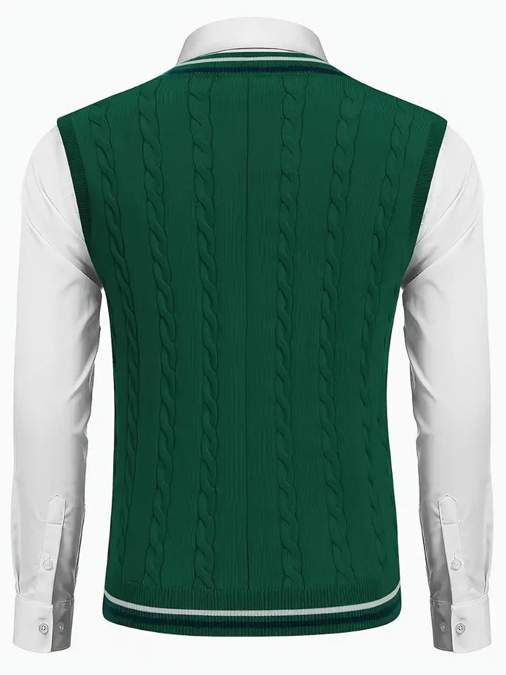 Duane - Pulover Tricotat Fără mâneci, Cu Decolteu în V