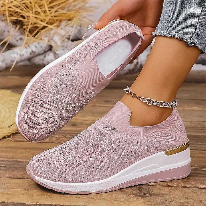 Josia - Adidași Fără Șireturi Cu Model De Fluture Din Strasuri