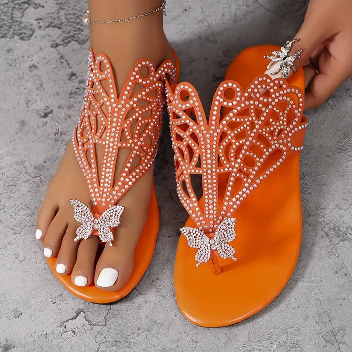 Rosalia – Sandale Elegante Din Piele Cu Ornament În Formă De Fluture