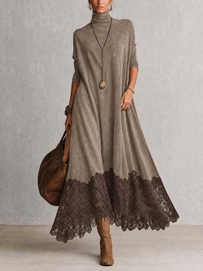Albria - Rochie Maxi cu Mâneci Lungi în Stil Vintage