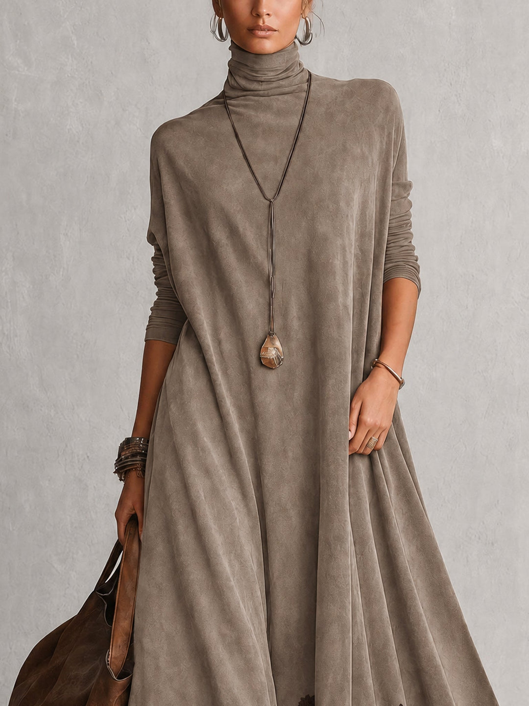 Albria - Rochie Maxi cu Mâneci Lungi în Stil Vintage