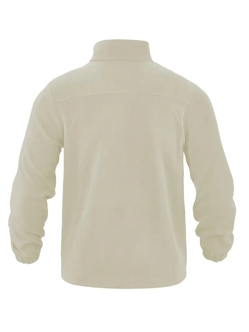 Barron - Jachetă Casual Din Fleece Cu Fermoar și Buzunar