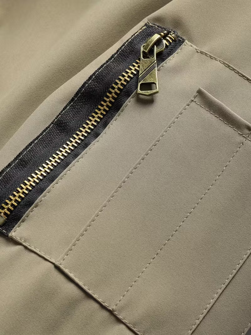 Sylvain - Jachetă Cu Glugă Si Fermoar, In Stilul Forțele Aeriene