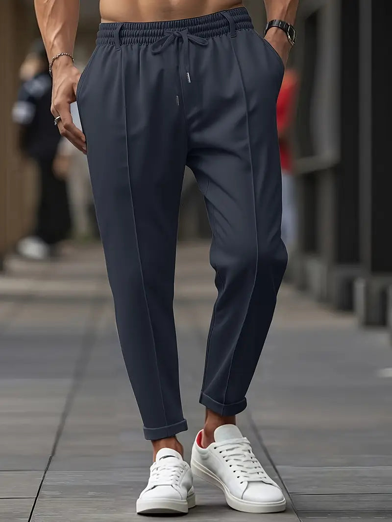 Crawford - Casual Subțire Potrivit Pantaloni Cu Talie Elastică