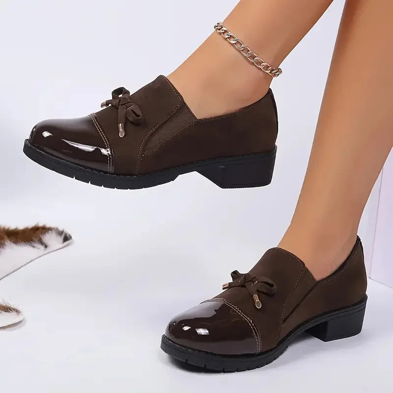Marvina - Pantofi Eleganți Cu Vârf Rotund și Fundă