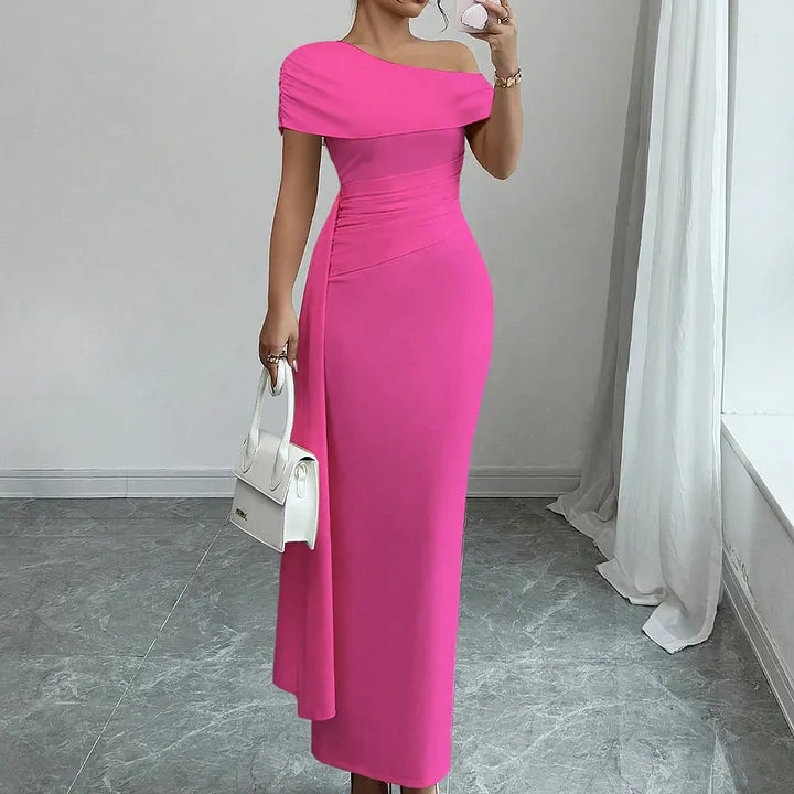 Lisete - Rochie Lungă Elegantă Cu Un Singur Umăr