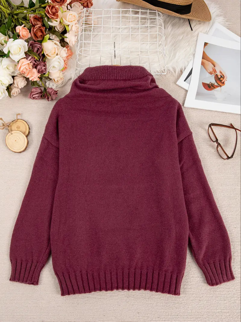 Natala - Pulover Tricotat Cu Buzunar Tip Cangur