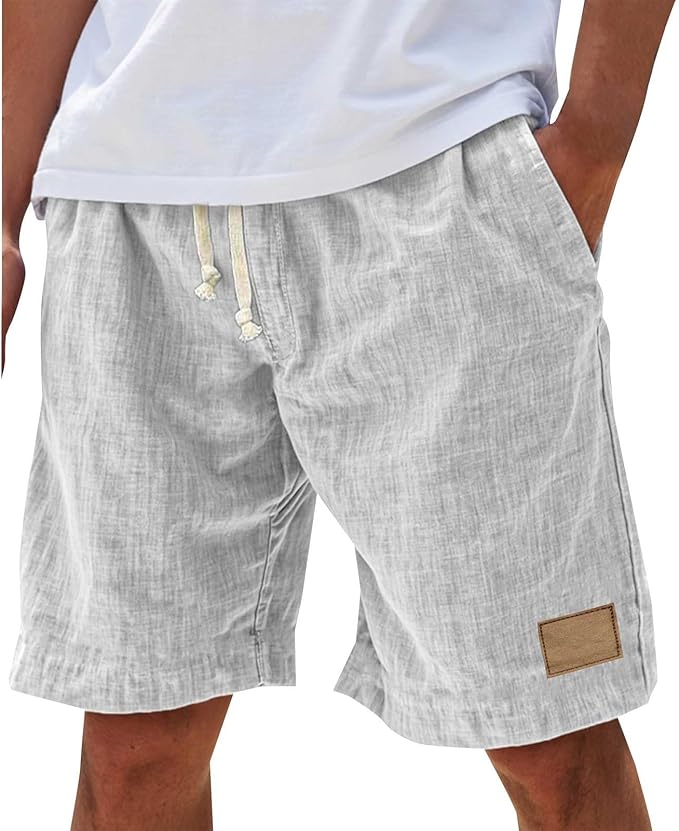 Alonz - Pantaloni Scurți Din in Cu Talie Elastică