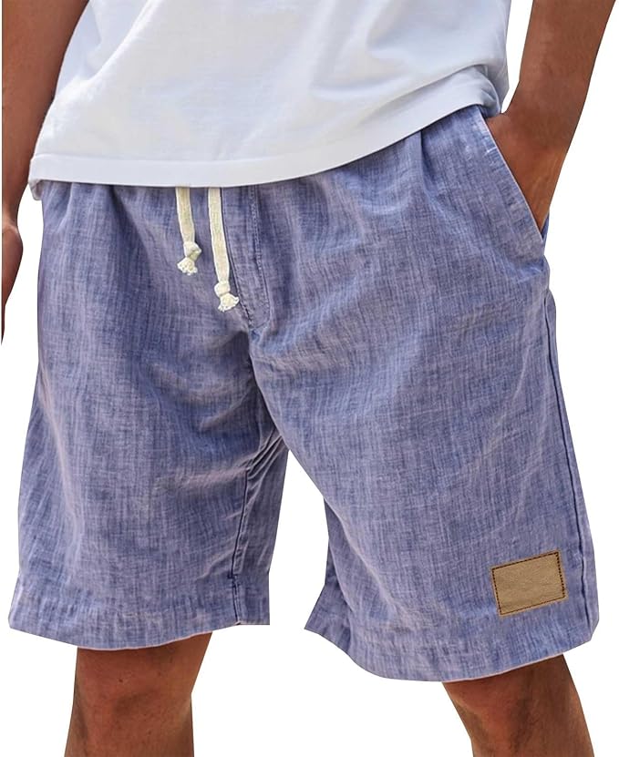 Alonz - Pantaloni Scurți Din in Cu Talie Elastică