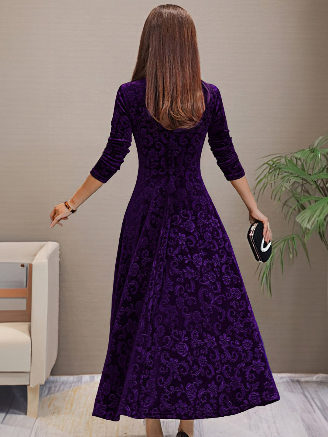Eluned - Rochie Elegantă De Petrecere Din Catifea