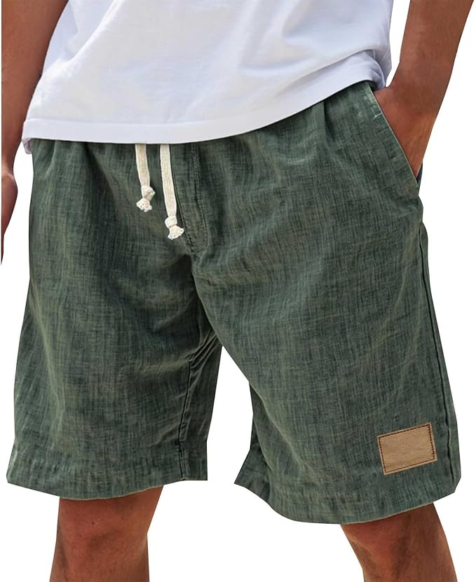 Alonz - Pantaloni Scurți Din in Cu Talie Elastică