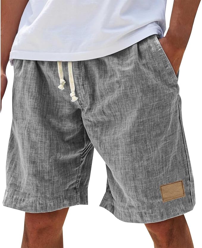 Alonz - Pantaloni Scurți Din in Cu Talie Elastică