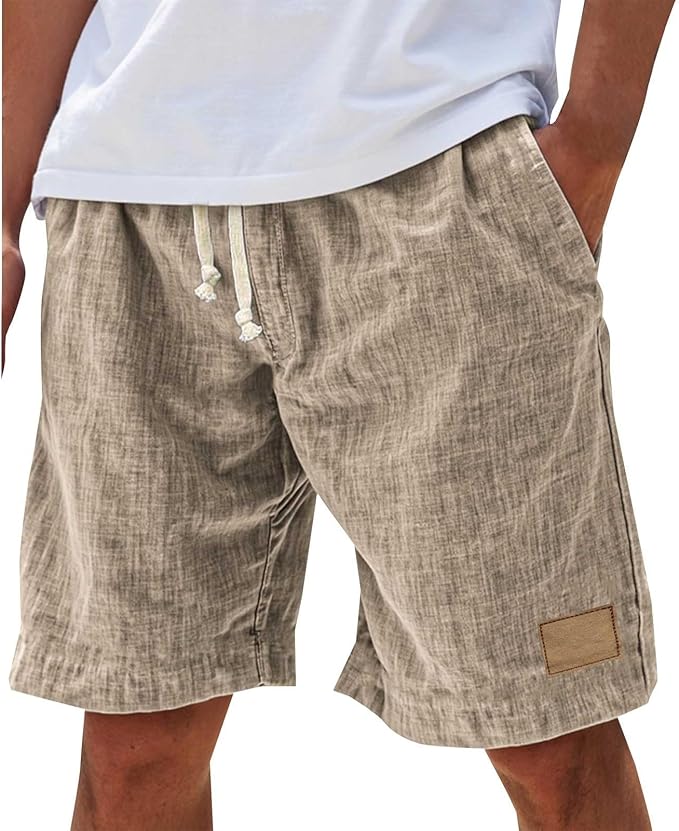 Alonz - Pantaloni Scurți Din in Cu Talie Elastică