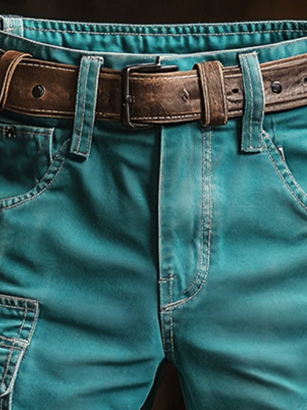 Pantaloni Scurți Multifuncționali Pentru Bărbați în stil Retro Din Material Ripsto Pentru Activități în Aer Liber (Cu Curea)