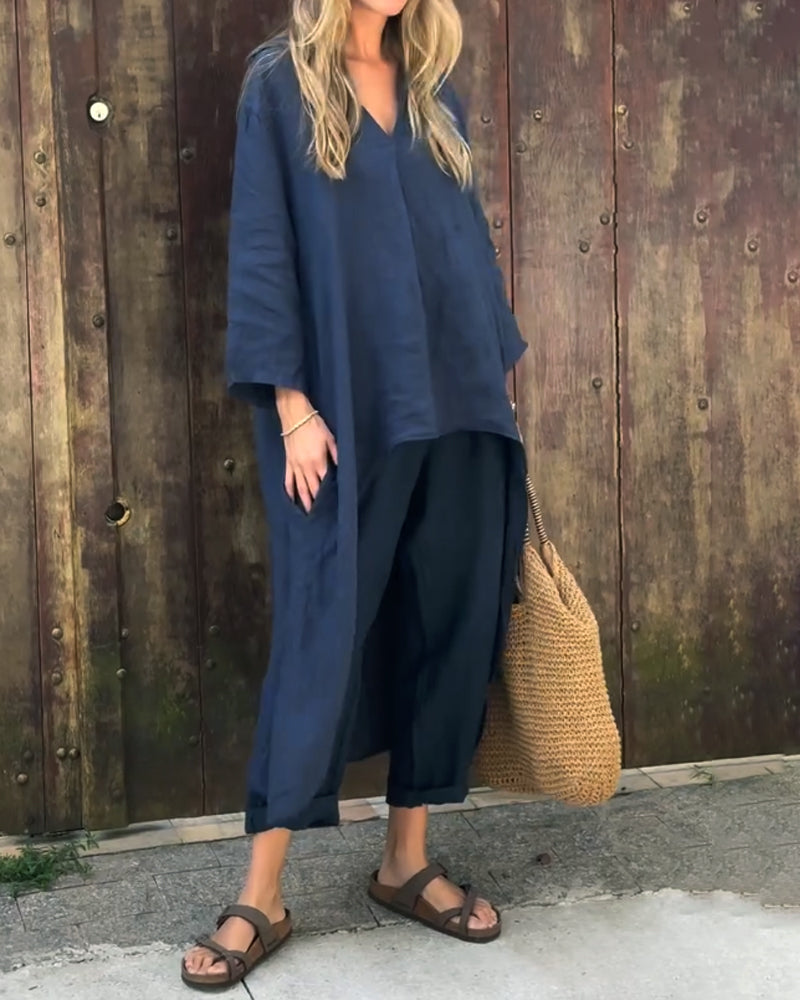 Ximena - Setează Casual Din Două Piese Croit Lejer