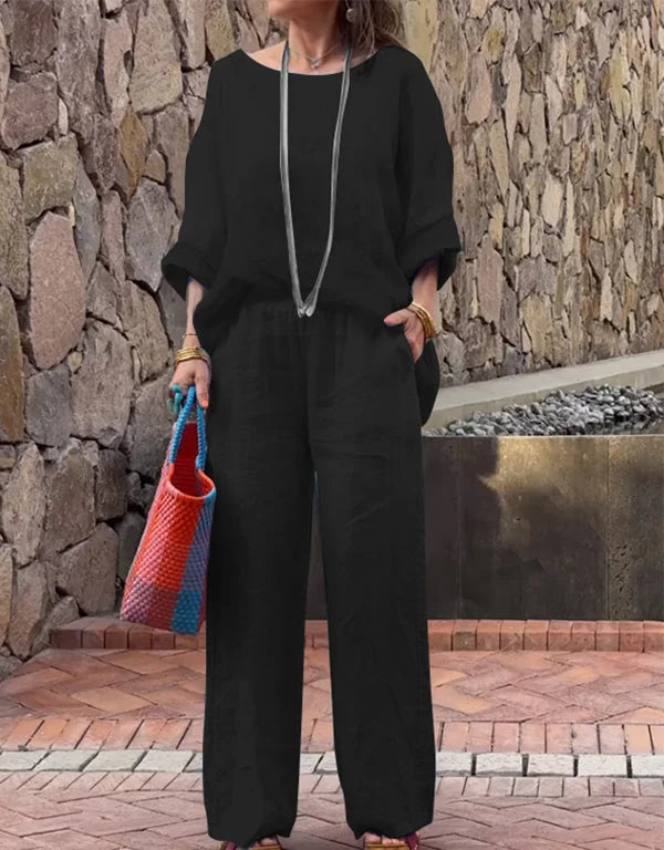 Raminta - Set Elegant Din Două Piese Confecționat Din Bumbac și in