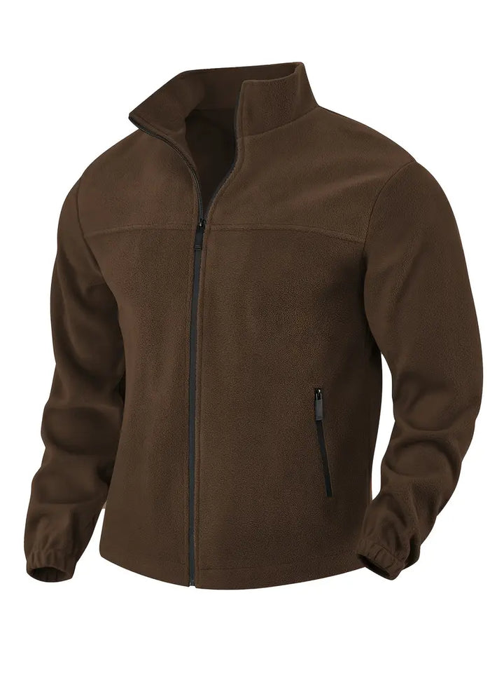 Barron - Jachetă Casual Din Fleece Cu Fermoar și Buzunar