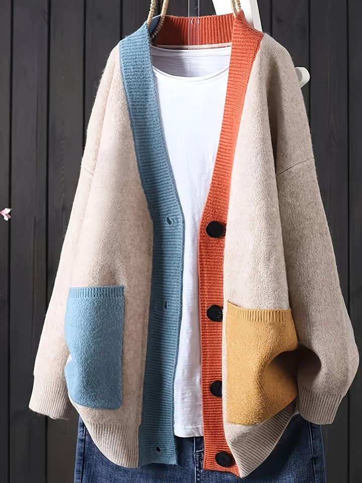 Peggy - Cardigan Casual Colorat Cu Mâneci Lungi