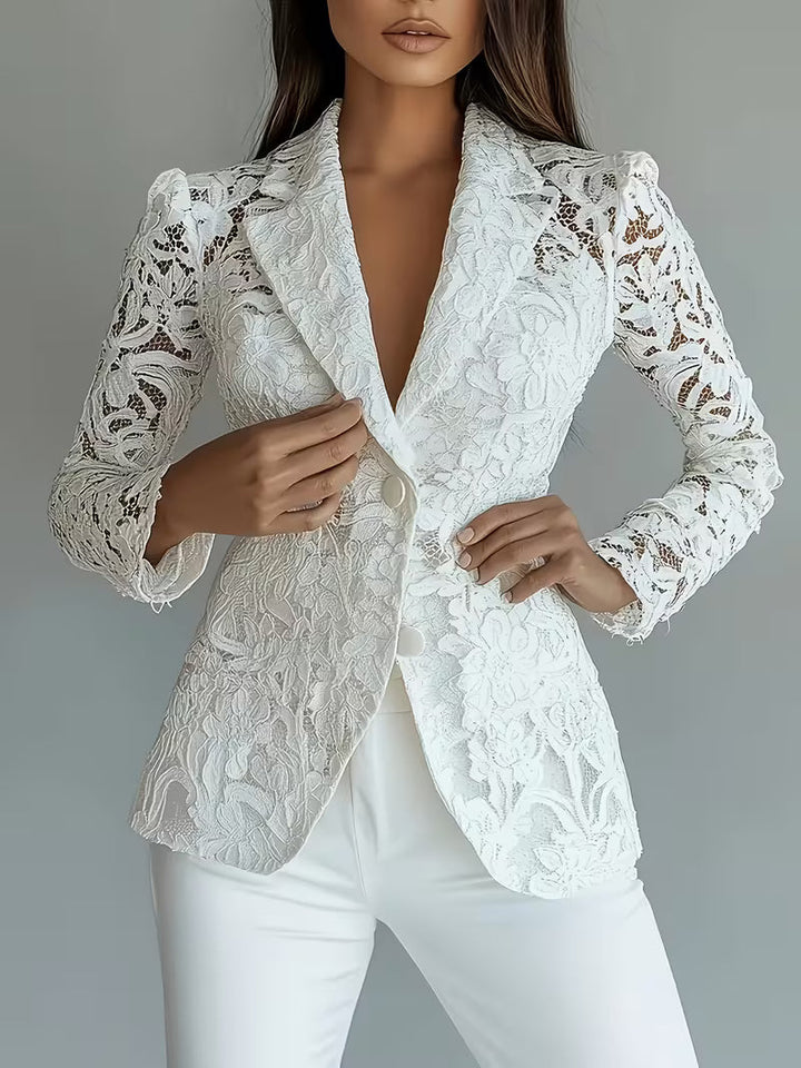 Kyliza - Blazer Cu Imprimeu Floral De Primăvară-Vară, Căptușit