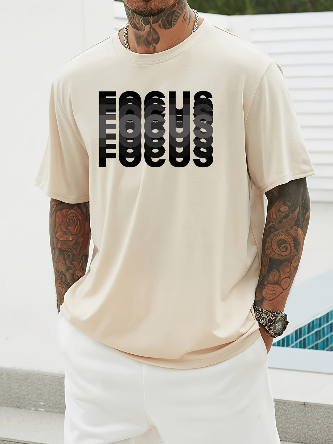 Focus – Tricou Elegant Cu Proiectare Efect
