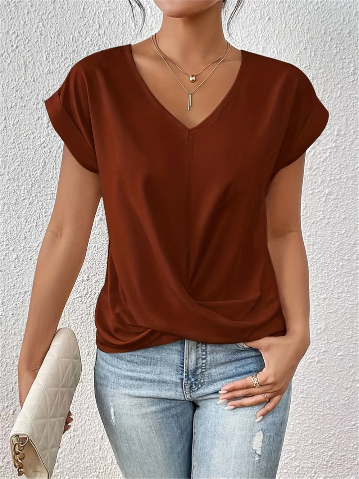 Tammana - Tricou Casual cu Decolteu în V