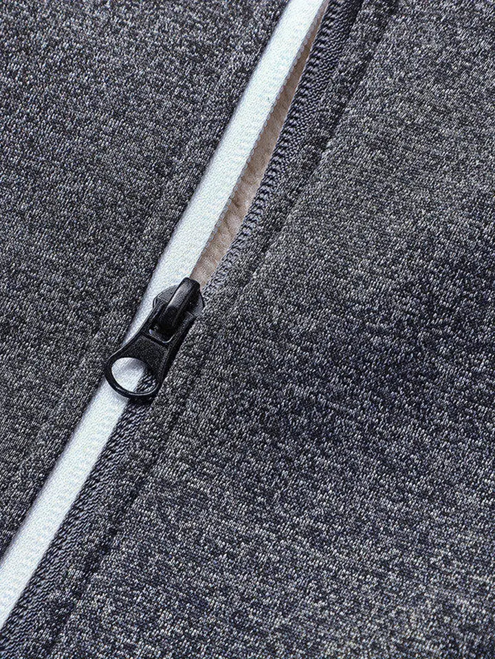 Helge - Hanorac Cazuală Cu Mâneci Lungi Fermoar și Glugă