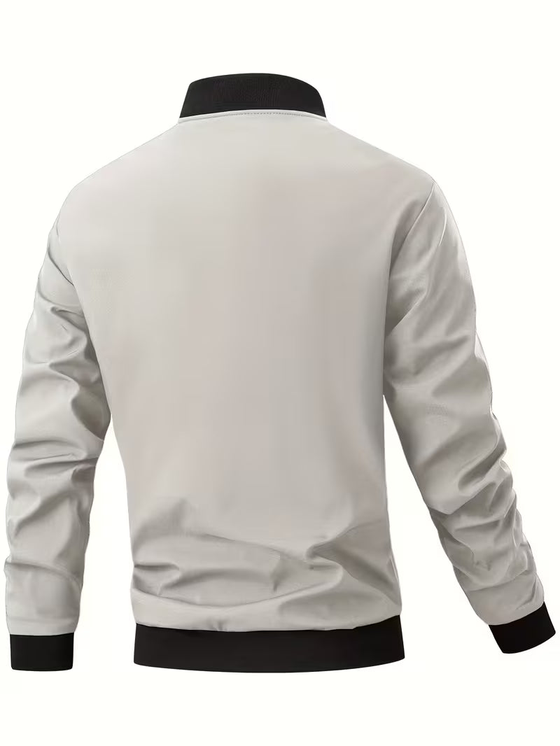 Akrum - Jachetă Bomber Casual Cu Fermoar