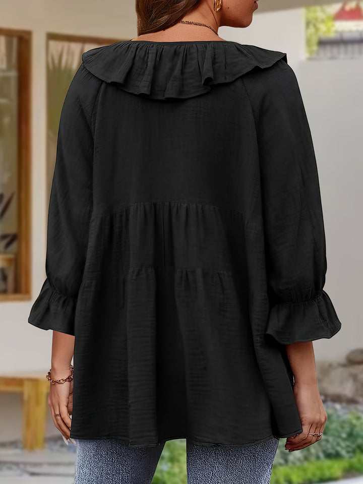 Garbine – Bluză Elegantă Cu Volane la Gât