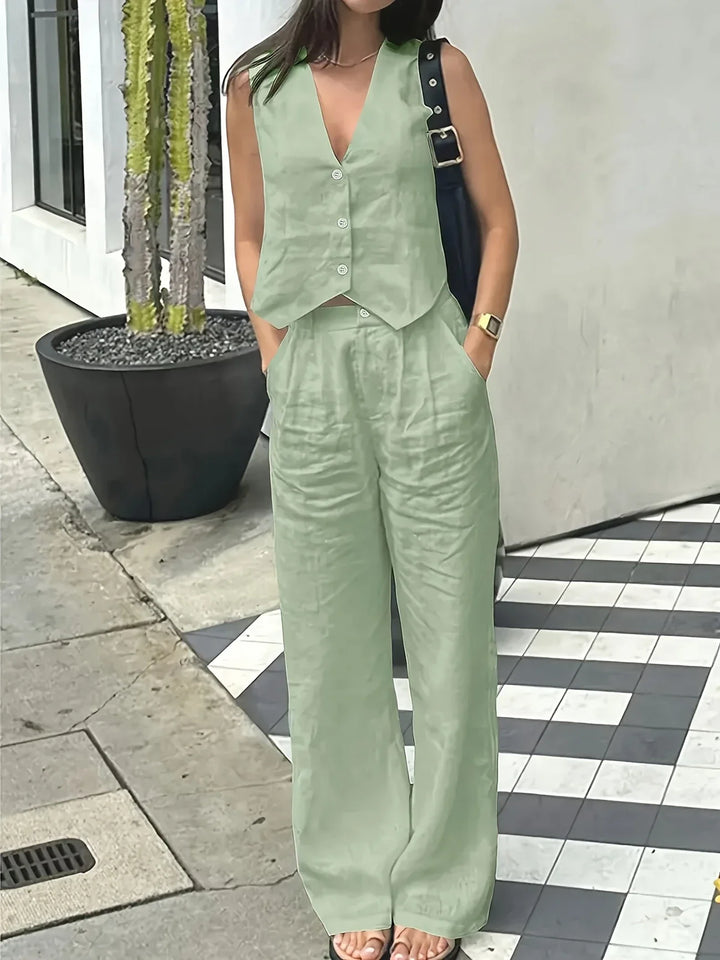 Jorja - Set Elegant Din Două Piese Fără Mâneci