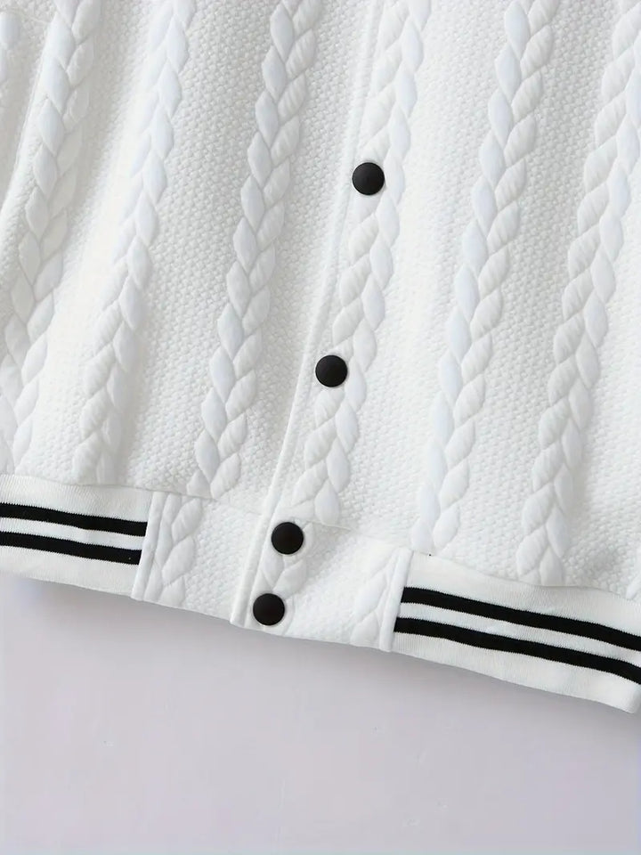 Felips - Jachetă De Baseball Cu Decor In Dungi Jacquard