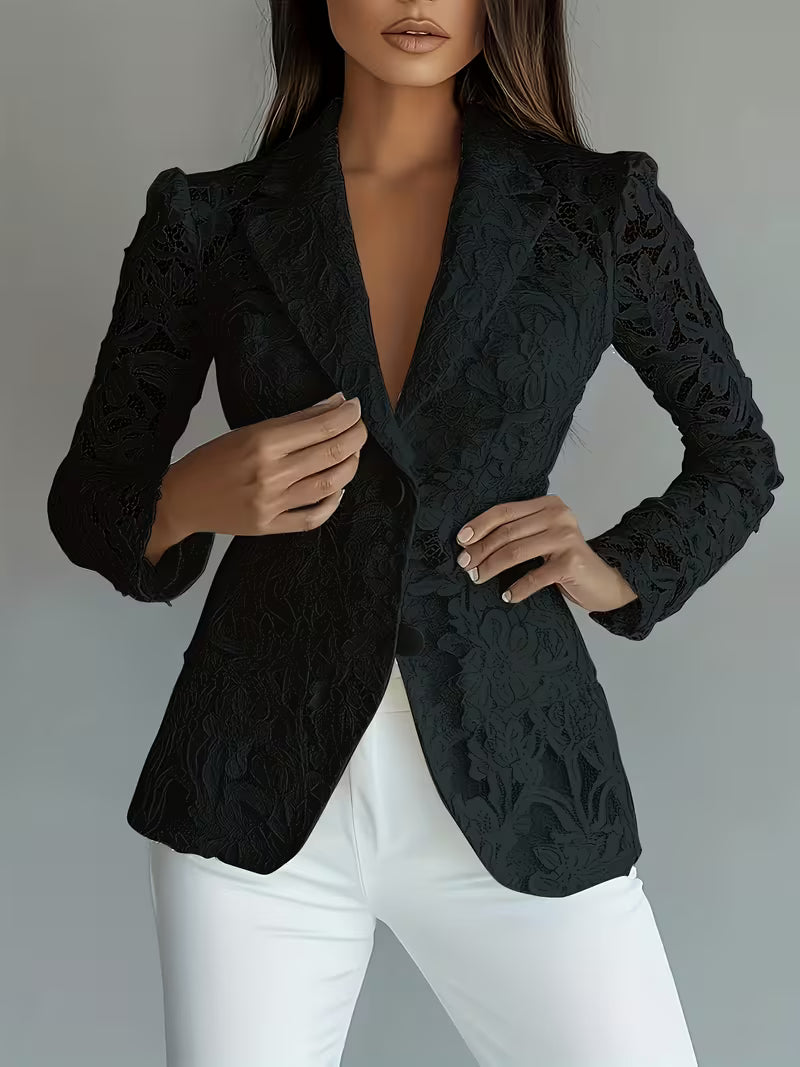 Kyliza - Blazer Cu Imprimeu Floral De Primăvară-Vară, Căptușit