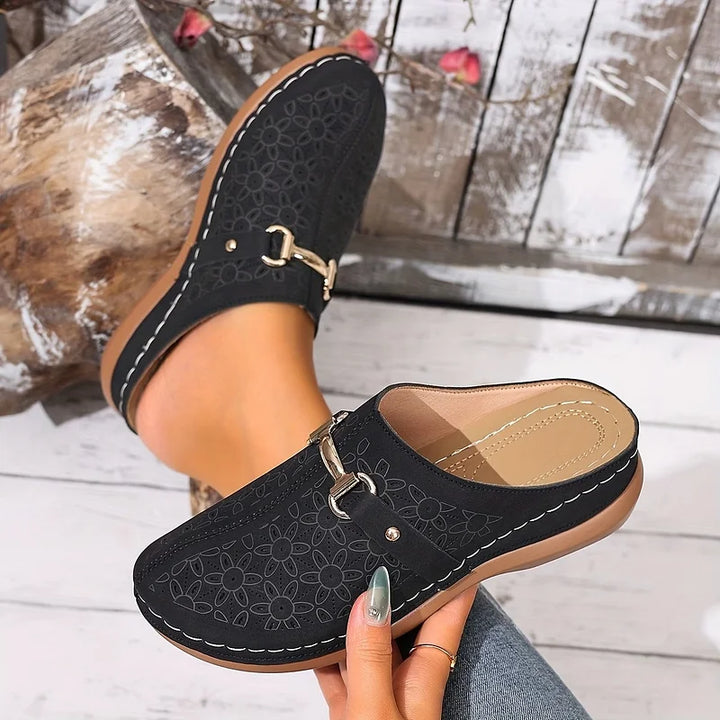 Hailen - Mule Casual Cu Imprimeu Florale Fără Sireturi