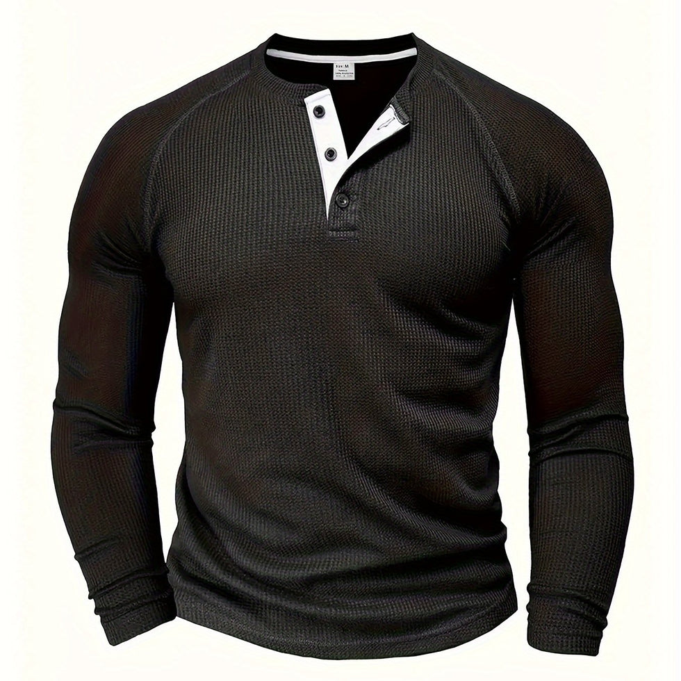 Jarik - Tricou Henley Cu Mâneci Lungi Și Textură