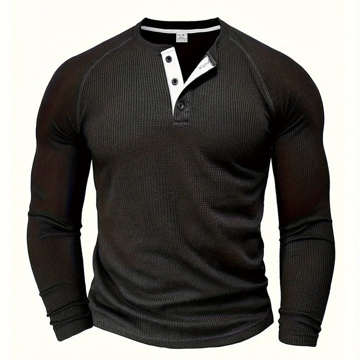 Jarik - Tricou Henley Cu Mâneci Lungi Și Textură