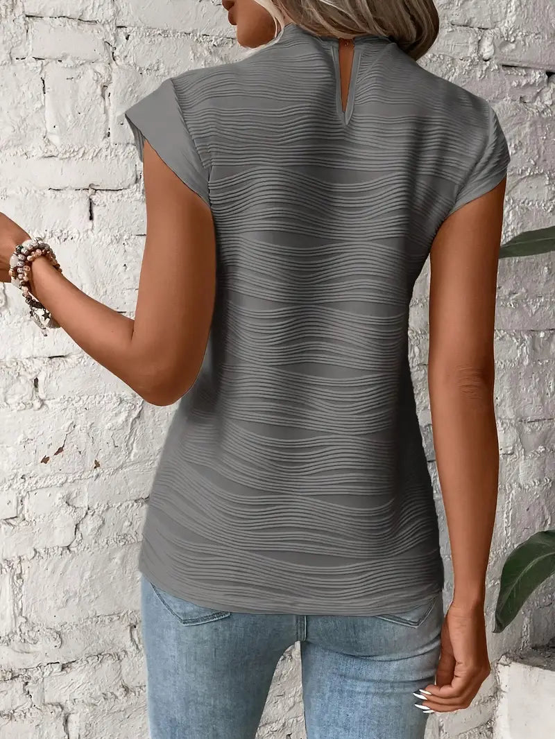 Carolyn - Tricou Elegant Cu Gât Rotund