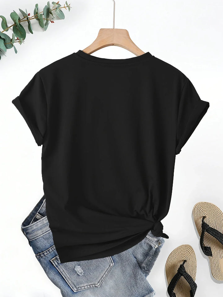 Larson - Tricou Casual Cu Mâneci Scurte și Imprimeu în Formă De Inimă