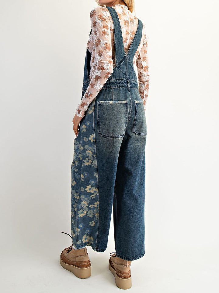 Yalita - Salopetă din Denim cu Flori