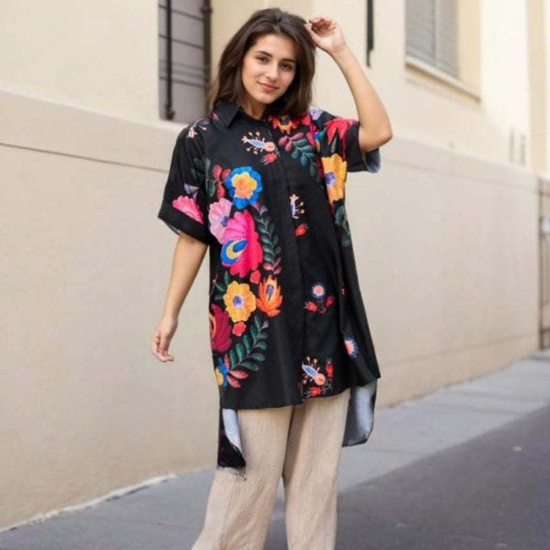 Rossella - Cămașă Elegantă Cu Imprimeu Floral