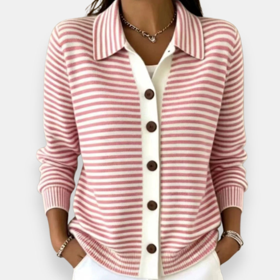 Kerana - Striped Buttoned Cardigan