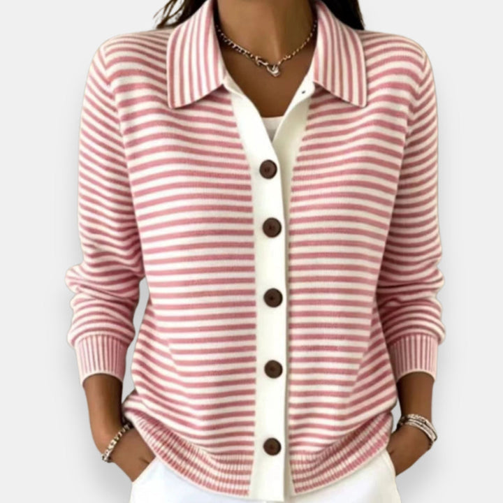 Kerana - Striped Buttoned Cardigan