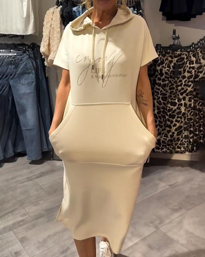 Nadia - Rochie Elegantă cu Glugă