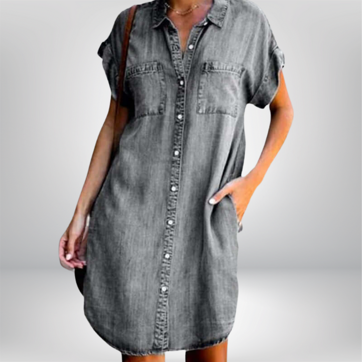 Agata - Rochie Casual Din Denim